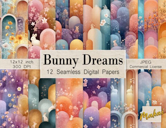 12 Seamless Dreamy Easter Bunny Patterns