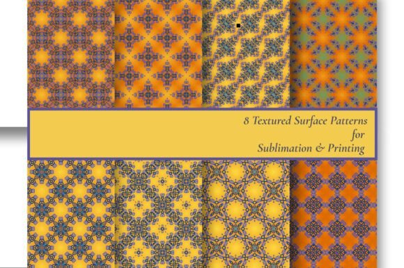 8 Orange Boho Ombre Seamless Patterns