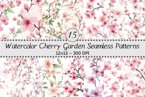 Cherry Garden Seamless Patterns