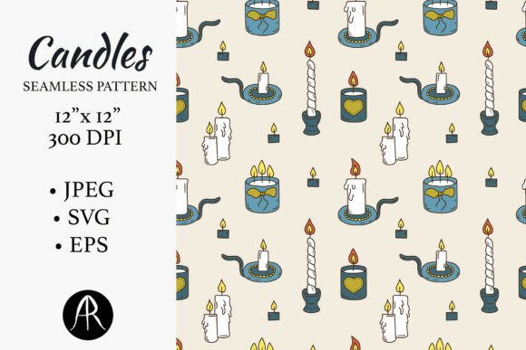 Cozy Hand-Drawn Candle Light Patterns: A Warm Glow for Creative Projects