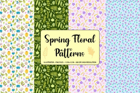Cute Spring Floral Seamless Patterns