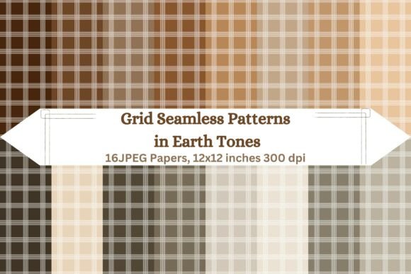 Grid Seamless Patterns in Earth Tones: A Timeless Addition to Your Design Toolkit
