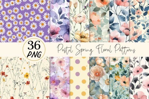 Pastel Spring Floral Seamless Patterns for Creative and Practical Use