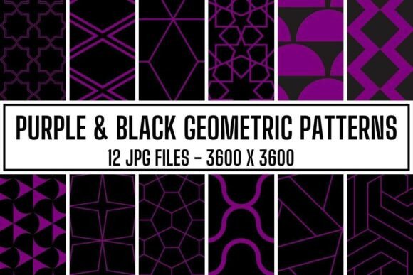 Purple Black Geometric Patterns