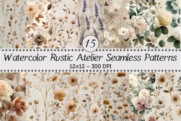 Rustic Atelier Seamless Patterns: A Versatile Design Solution for Creative Projects