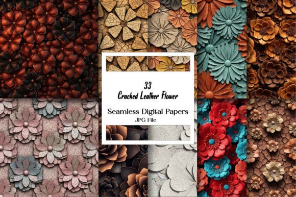 Seamless Cracked Leather Flower Patterns: A Versatile Design for Creative Minds
