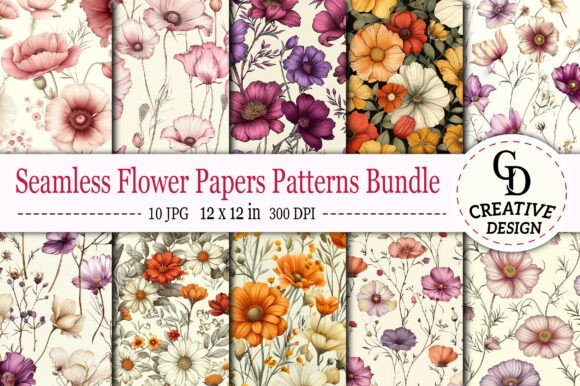 Seamless Flower Papers Patterns